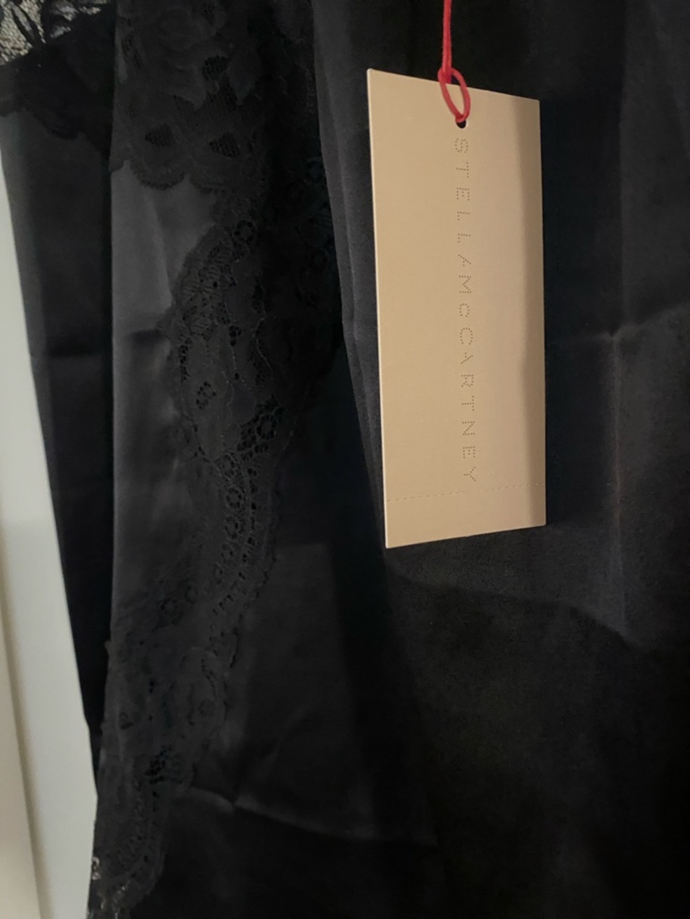 Stella McCartney Black Lace-Trim Half Slip silk - Picture 2 of 4